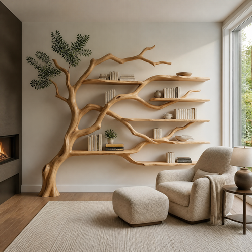 Branchmere Handcrafted Solid Wood Tree Bookshelf